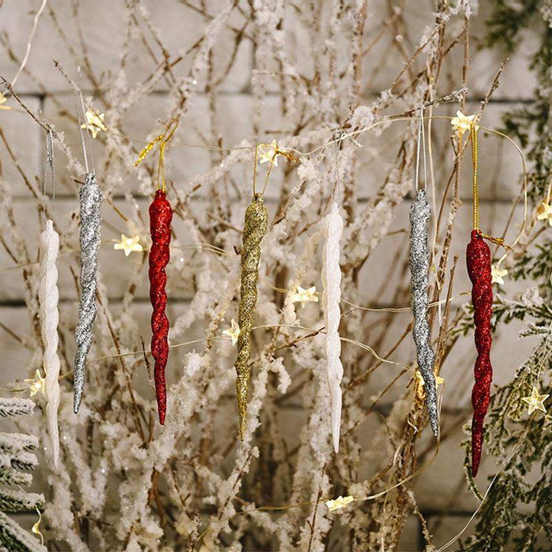 10 Stücke Weihnachts-Eiszapfen-Baum zum Aufhängen