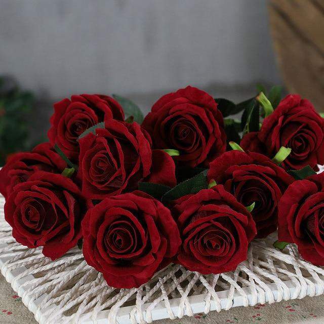 10pcs rosas de seda