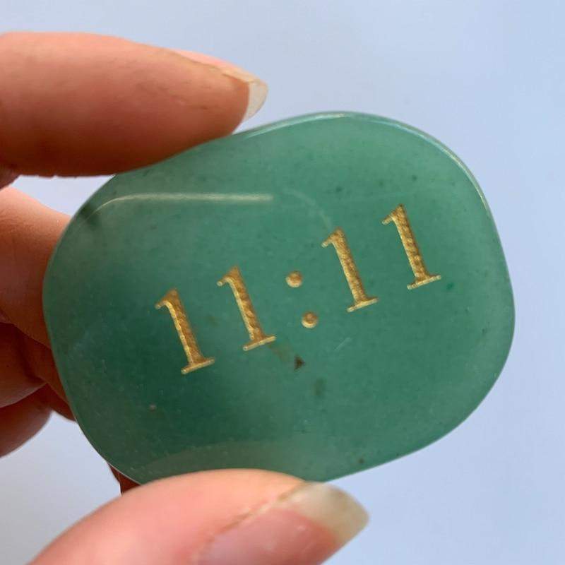 11:11 Pierre de palmier aventurine verte