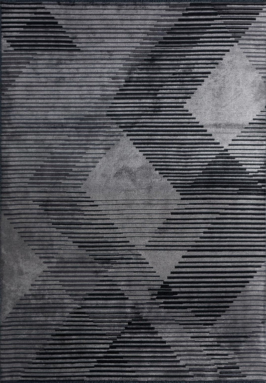 Barcelona Charcoal - Black Rug area carpet area rug carpet Color_Black Color_Grey MARRAKESH Material_Cotton & Viscose Rug2023