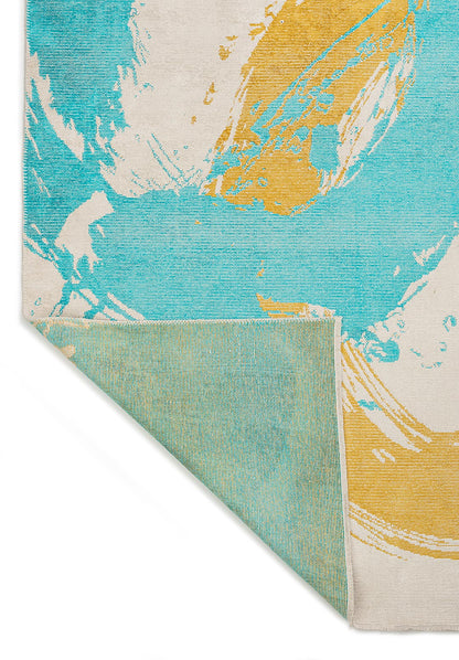 Madrid Turquoise - Yellow Rug