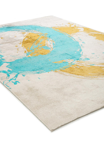Madrid Turquoise - Yellow Rug