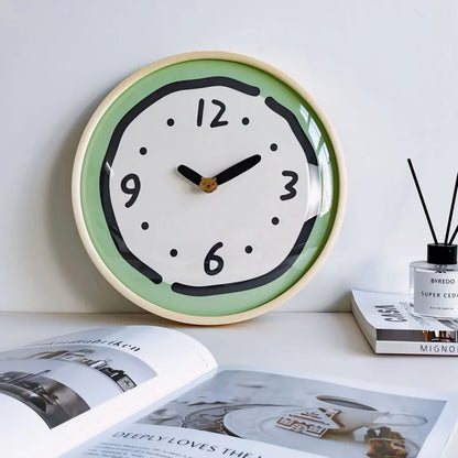 Whimsical Doodle Style Wall Clock