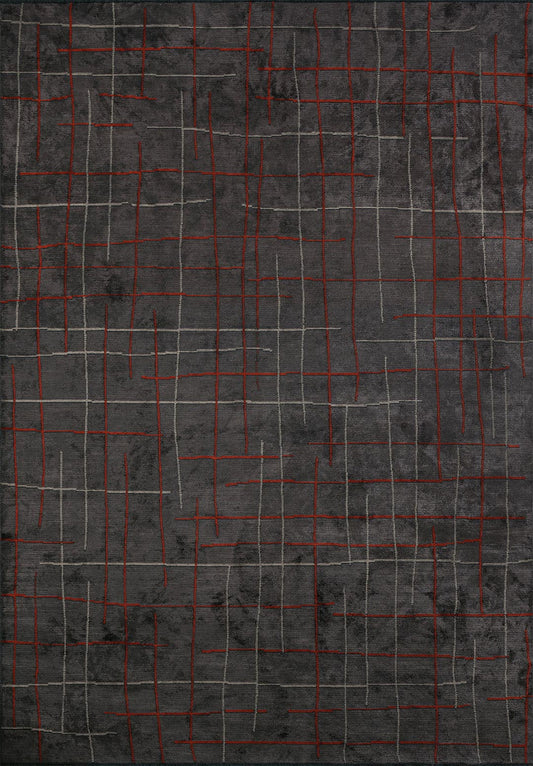 Brooklyn Beige - Charcoal Rug area carpet area rug carpet Color_Beige Color_Grey Color_Orange MARRAKESH Material_Cotton & Viscose Rug2023