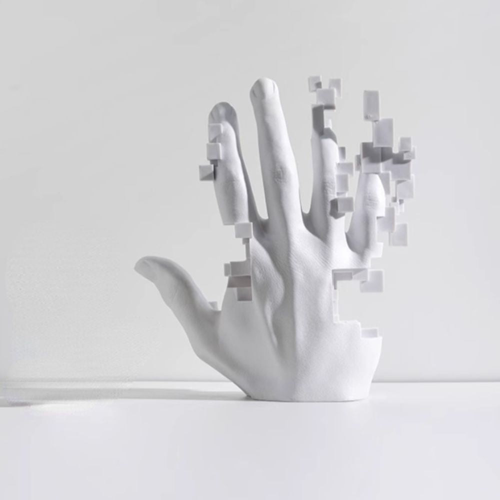 Pixel Hand Sculpture