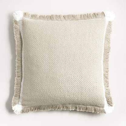 Housse de coussin Weekend Arctic ivoire en coton biologique 23"x23"