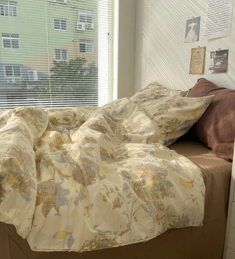 Soft Vintage Floral Cotton Bedding Set