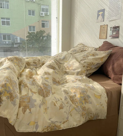 Soft Vintage Floral Cotton Bedding Set