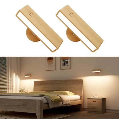 Rechargeable Square Wood Grain Wall Light(2 Packs)