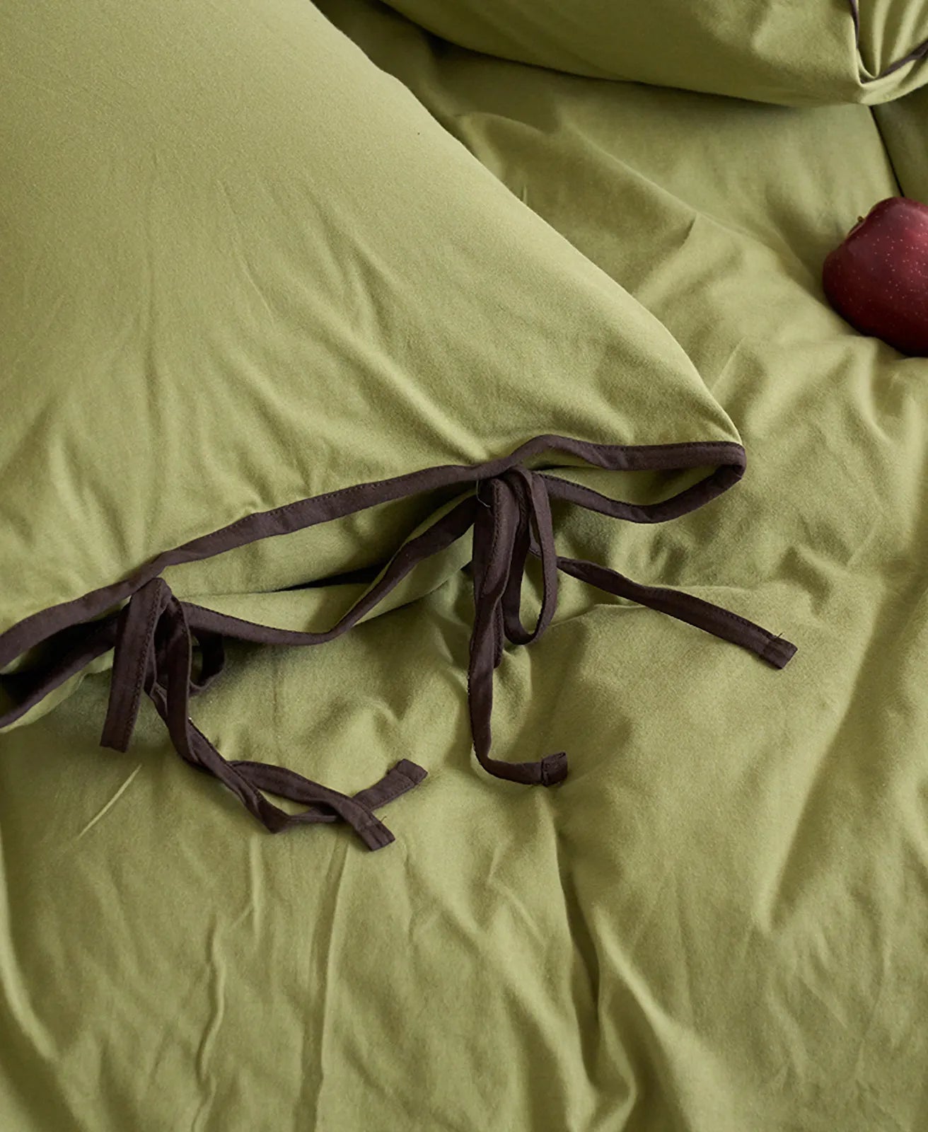 Soft Contrast Tie Washed Cotton Bedding Set