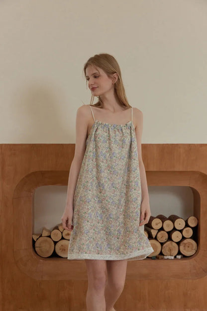 Soft Ditsy Floral Washed Cotton Slip Pajama