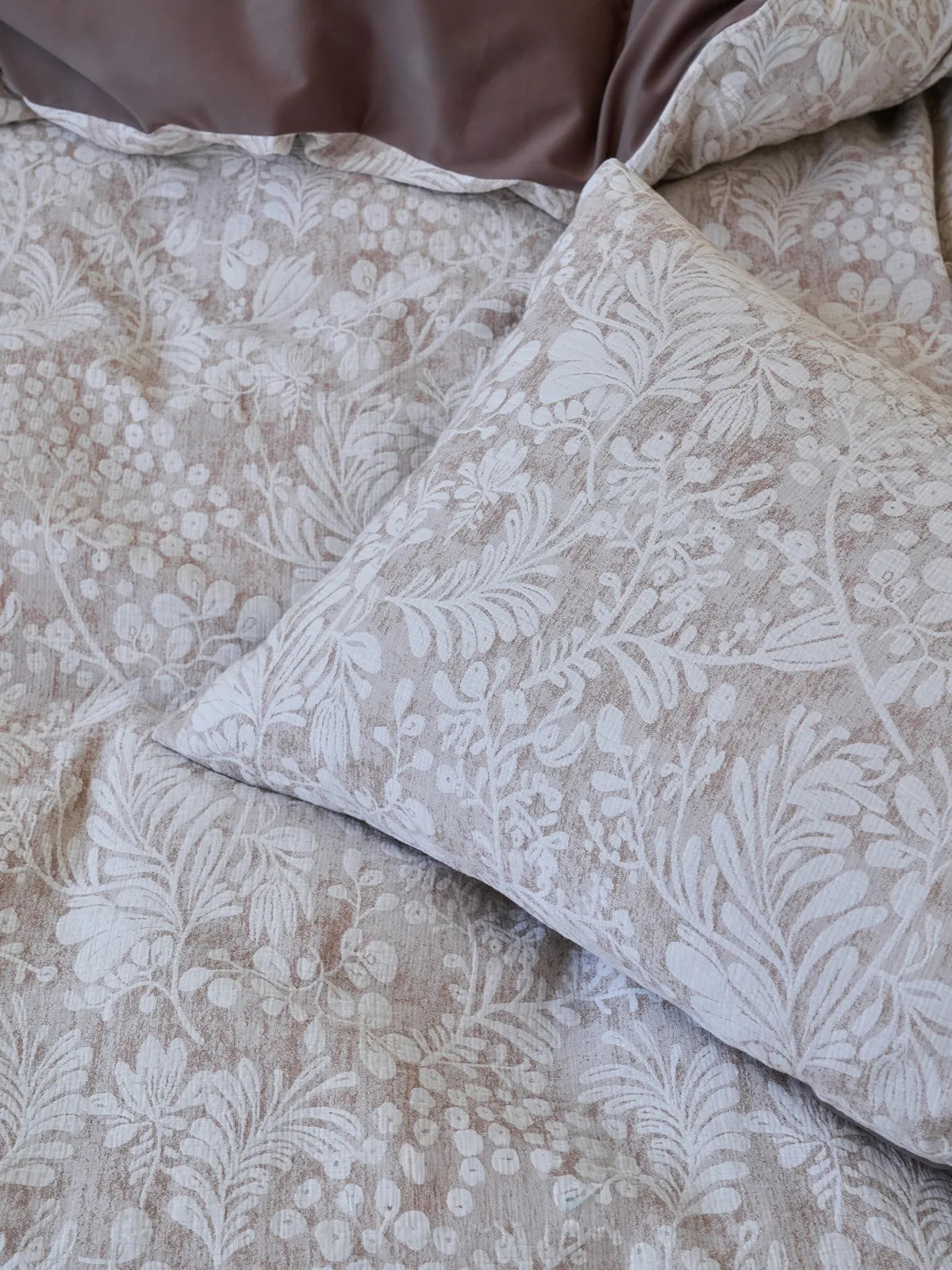 Textured Vintage Botanical Washed Cotton Bedding Set