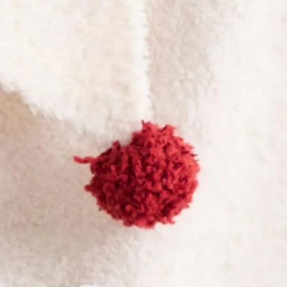 Plush Embroidered Pom-Pom Fleece Pajama Set