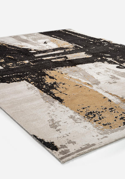 Cannes Black - Light Brown Rug