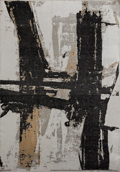 Cannes Black - Light Brown Rug