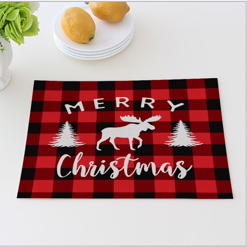 Holiday Plaid Dinner Mats