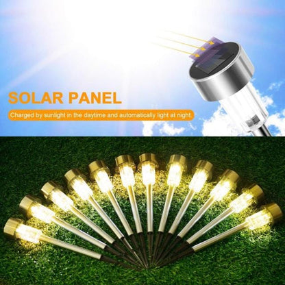 12-teilige LED-Solar-Gartenlampe