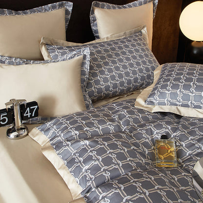 Alaric Chain Printed Luxury Egyptian Cotton Bedding Set