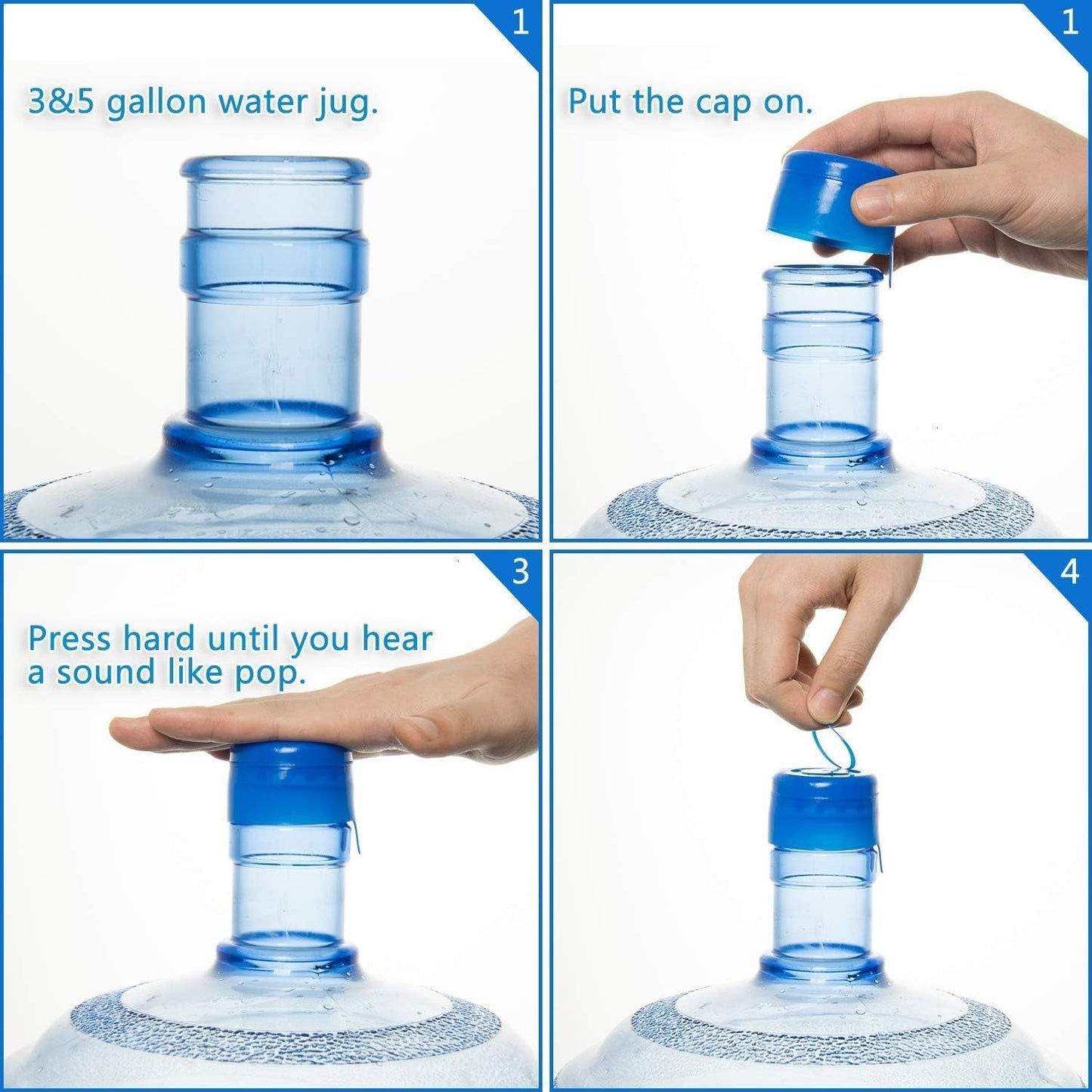 30 Pack 3 & 5 Gallon Non-Spill Bottle Caps 55Mm, anti Splash Bottle Caps Reusable for 55Mm 3 and 5 Gallon Water Jugs, Reusable Lids for Water Dispenser Jugs Water Containers