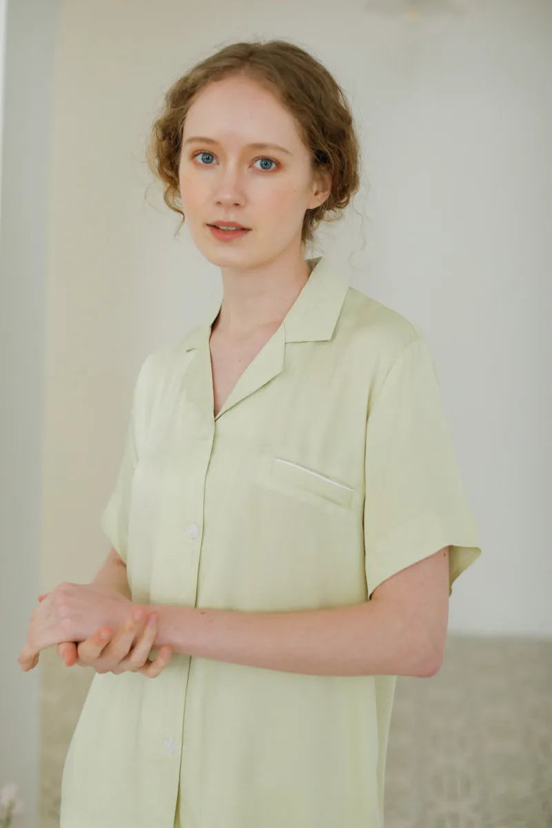 Silky Smooth Solid Cotton Sateen Pajama Set