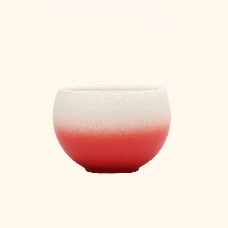 Matte Ombre Ceramic Coffee Cup & Saucer Set