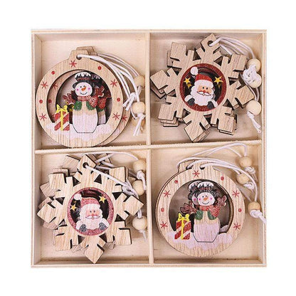 12pcs Wooden Christmas Tree Hanging Set