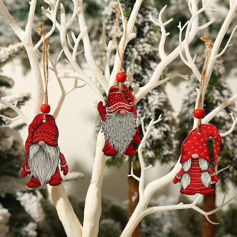 12pcs Wooden Gnomes Tree Hanging  Set