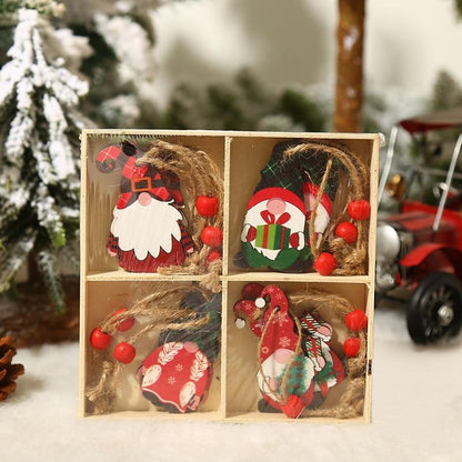 12pcs Wooden Gnomes Tree Hanging  Set