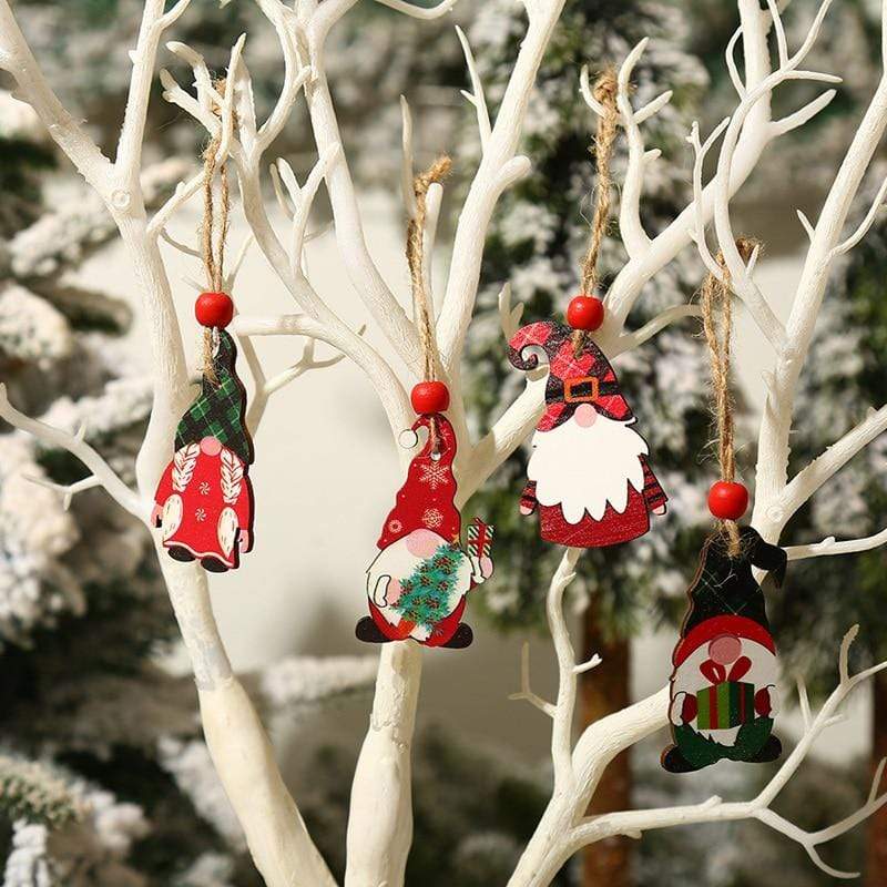 12pcs Wooden Gnomes Tree Hanging  Set