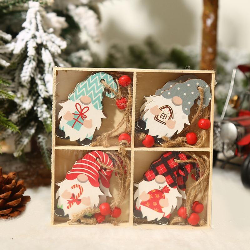 12pcs Wooden Gnomes Tree Hanging  Set