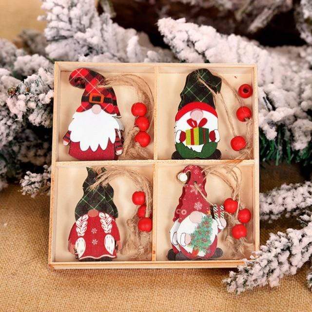 12pcs Wooden Gnomes Tree Hanging  Set