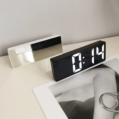 Sleek Mirrored Acrylic LED Table Clock