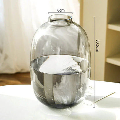 Minimalist Tinted Oval Glass Vase