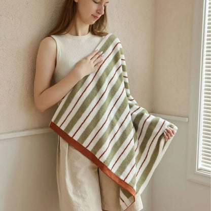 Plush Striped Cotton Towels