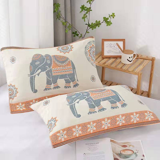 Juego de 2 piezas de funda de almohada con elefante bohemio