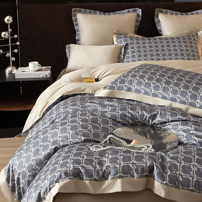 Alaric Chain Printed Luxury Egyptian Cotton Bedding Set