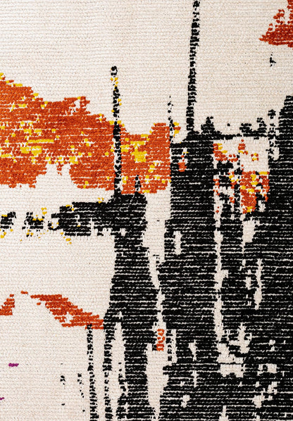 Po Black - Ecru Rug