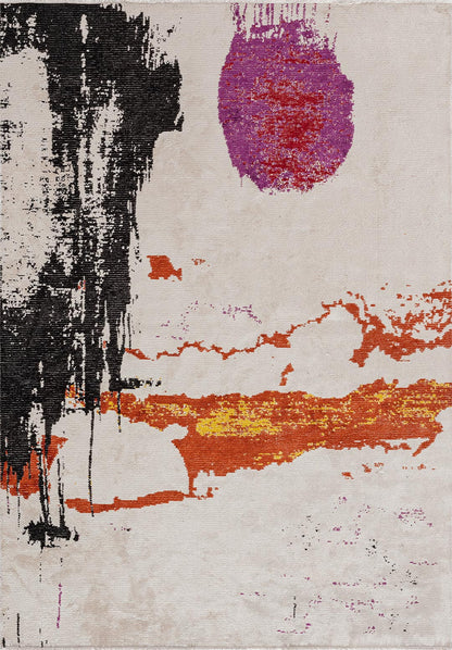 Po Black - Ecru Rug
