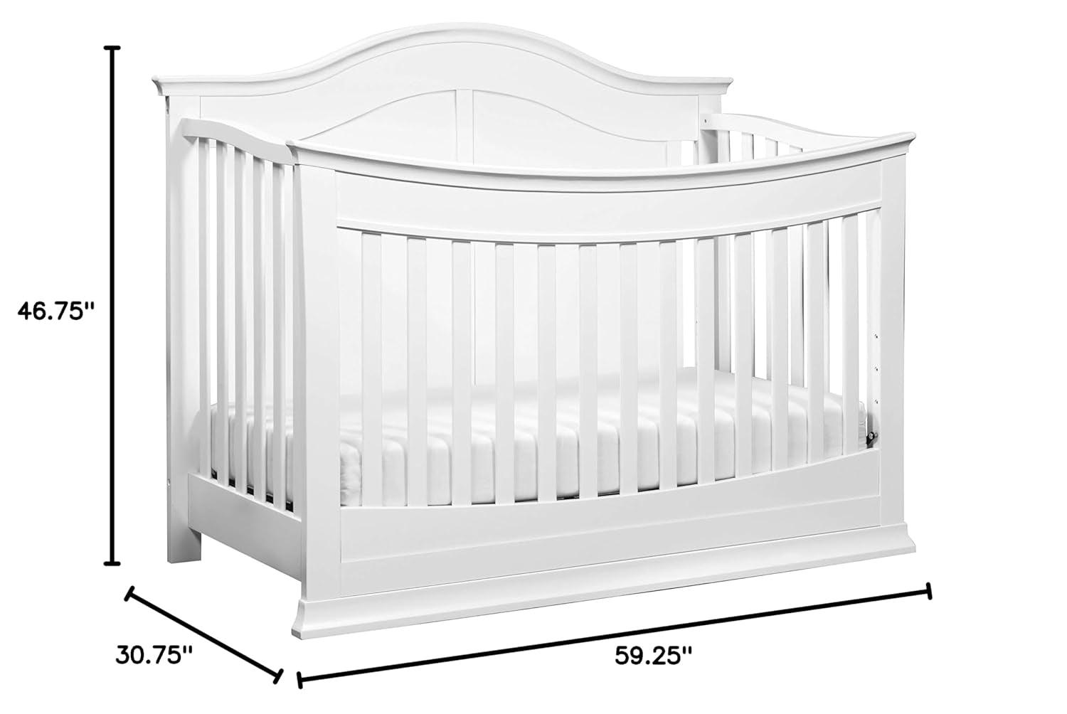 Davinci Meadow 4-In-1 Convertible Crib in White, Greenguard Gold Certified Baby Products Cribs Furniture Infant & Toddler Beds Nursery