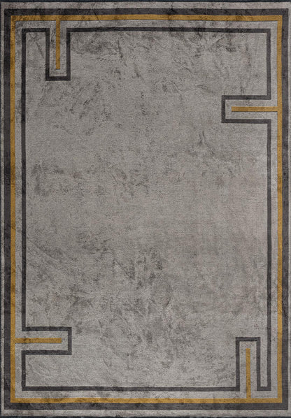Dresden Charcoal - Beige Rug