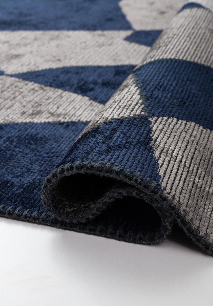 Manchester Dark Navy - Dark Grey Rug