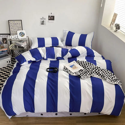 Soft Bold Stripe Cotton Bedding Set