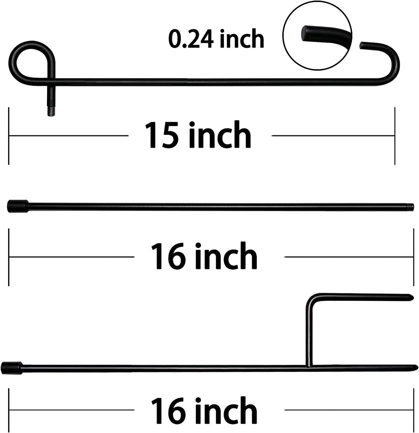 HOOSUN Garden Flag Stand, Premium Garden Flag Pole Holder Metal Powder-Coated Weather-Proof Paint with One Tiger Clip and Two Spring Stoppers without Flag Flagpole Hardware Lawn & Garden Outdoor Décor Patio