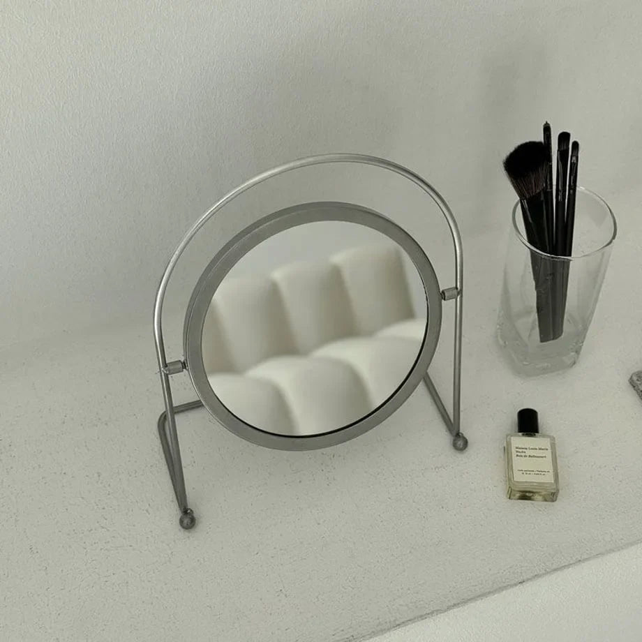 Matte Metal Swivel Desktop Mirror