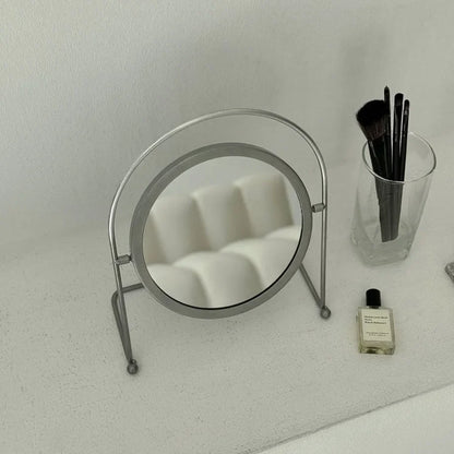 Matte Metal Swivel Desktop Mirror