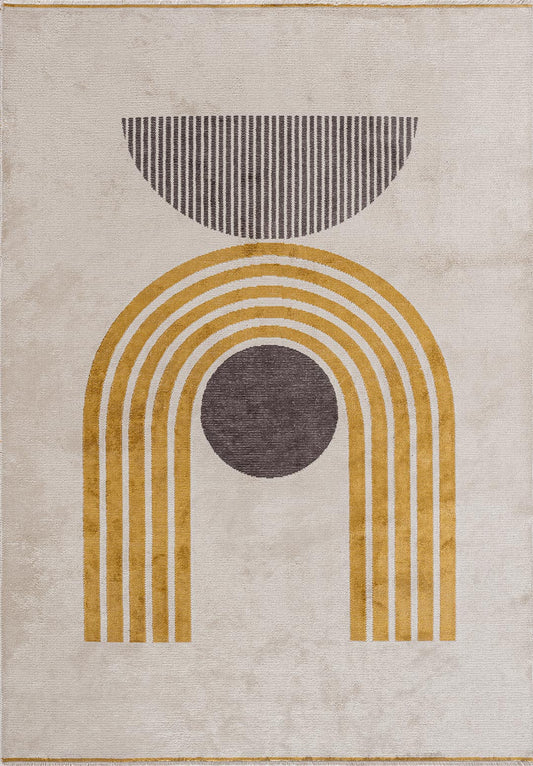 Berlin Charcoal - Gold Rug area carpet area rug carpet Color_Gold Color_Grey Color_White MARRAKESH Material_Cotton & Viscose Rug2023