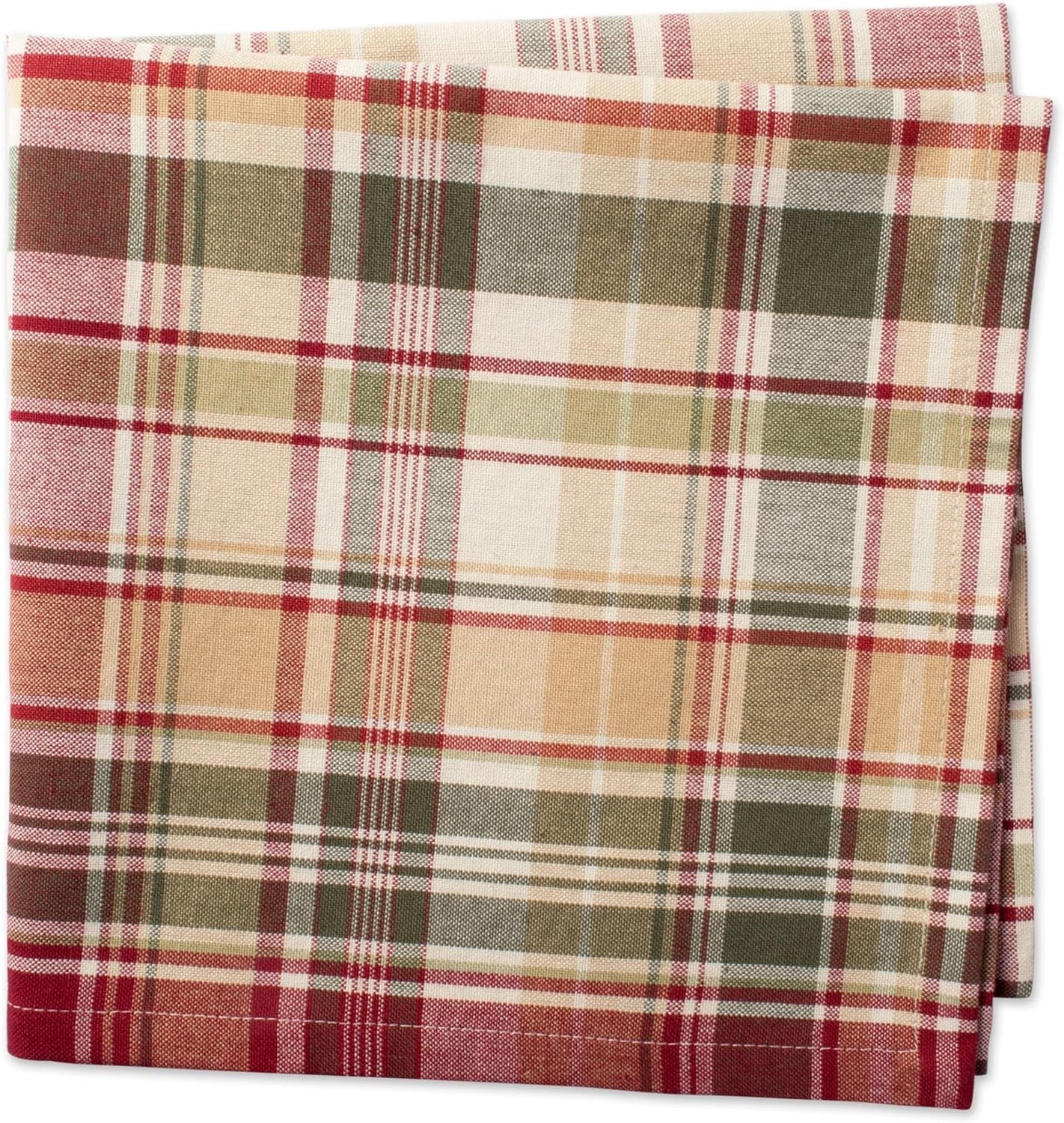 DII Give Thanks Plaid Fall Table Decor, Autumn & Thanksgiving Tabletop Linens, Square Napkin Set, 20X20 Cloth Napkins Home & Kitchen Kitchen & Dining Kitchen & Table Linens