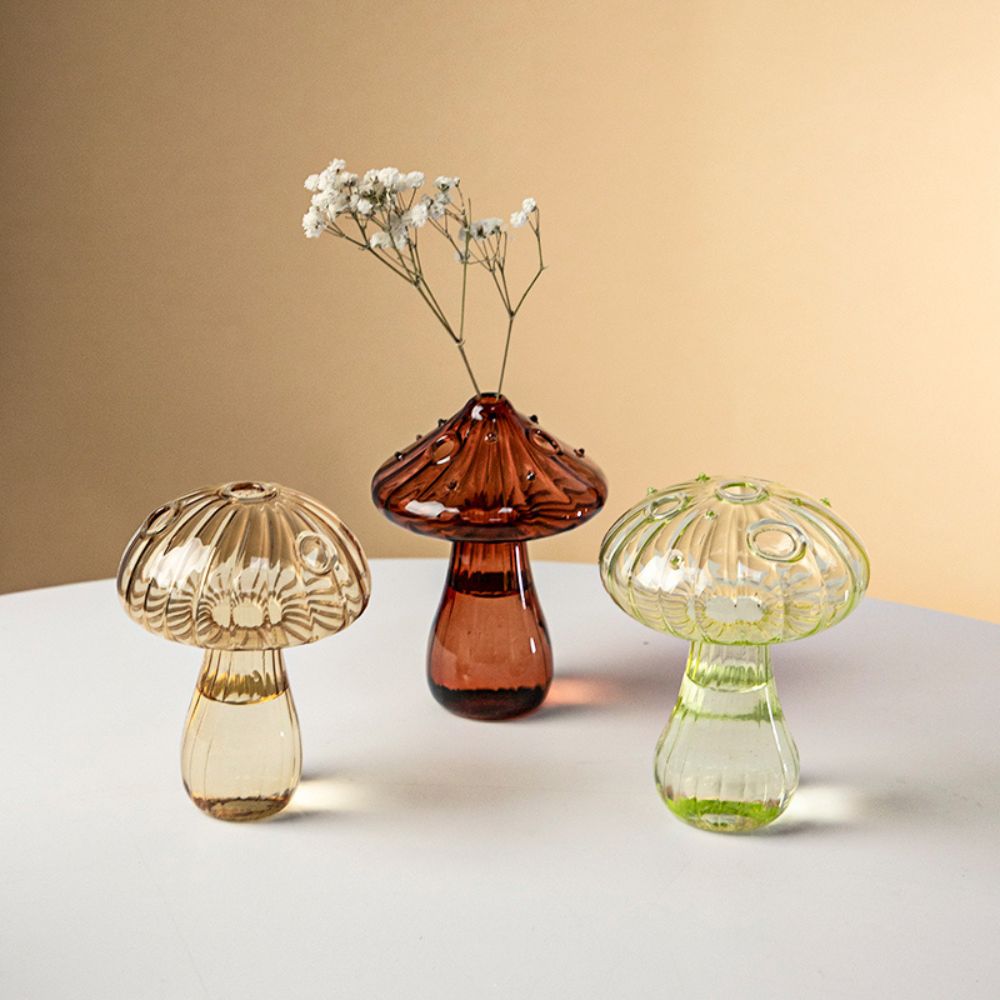 Vibrant Mushroom Glass Vases