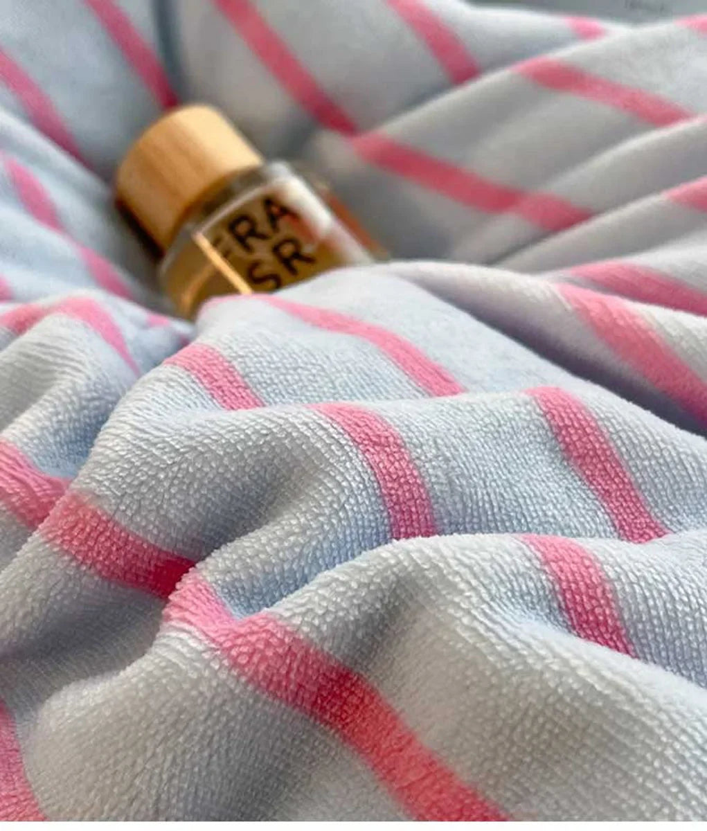 Cozy Striped Flannel Fleece Bedding Set