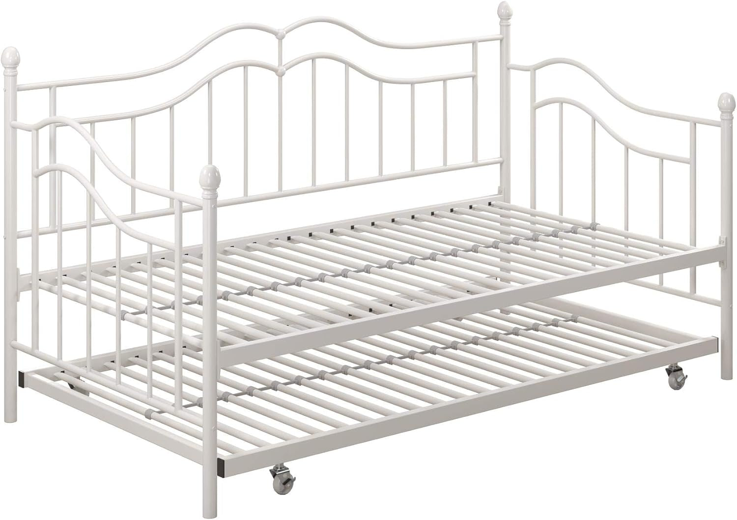 DHP Tokyo Metal Platform Bed with Classic Finial Post Headboard and Footboard, Underbed Storage Space, No Box Spring Needed, King, Bronze Bed Frames Bedroom Furniture Beds Frames & Bases Furniture Home & Kitchen